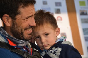 Miquel Capo y su hijo en la Trail Solidaria de Felanitx del 2015